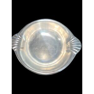 Vintage Wilton Armetale 10 in Round Serving Bowl with Scalloped Shell Handles